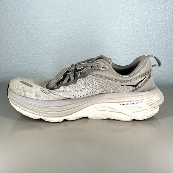 Hoka One One Bondi 8 Men's Gray 9 2E Running Cushioned Lightweight Gym Shoes - Picture 8 of 16